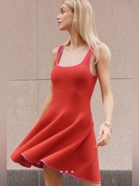 Anthropologie NWT Square-Neck Knit Babydoll Dress